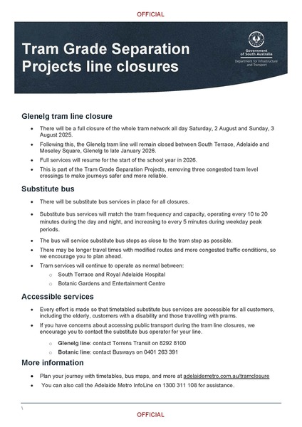 Tram Grade Separation Projects - line closures (003)
